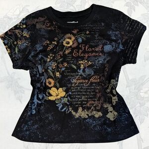 Y2K PersonaliTees Floral Graphic Tee